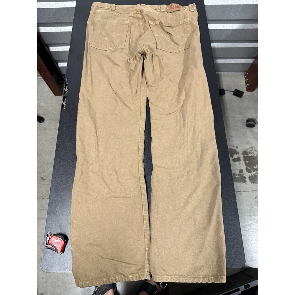 Levi-s Men's Beige Jeans Straight Regular Fit Mid Rise Button Fly 5-Pocket